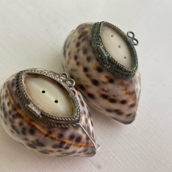 Mini Salt 🧂and Pepper Converted Shell 🐚 Shakers with Mother-of-Pearl Flip Lids - Picture 9 of 10